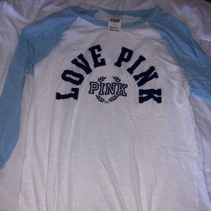 Love pink baseball tee